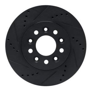 Ford Freestar Brake Rotor (1) - Front Left - R1 Concepts - Drilled & Slotted - Black - `04-`07